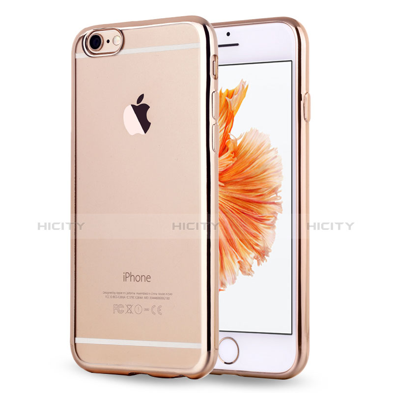 Custodia Silicone Trasparente Ultra Sottile Morbida Cover H17 per Apple iPhone 6S Oro