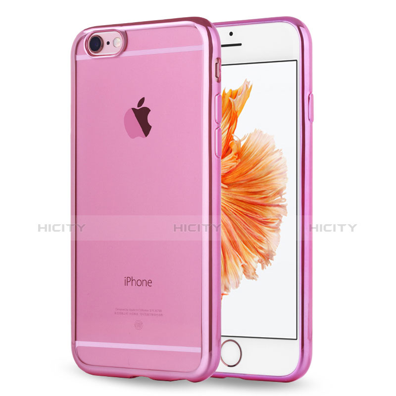 Custodia Silicone Trasparente Ultra Sottile Morbida Cover H17 per Apple iPhone 6S Rosa