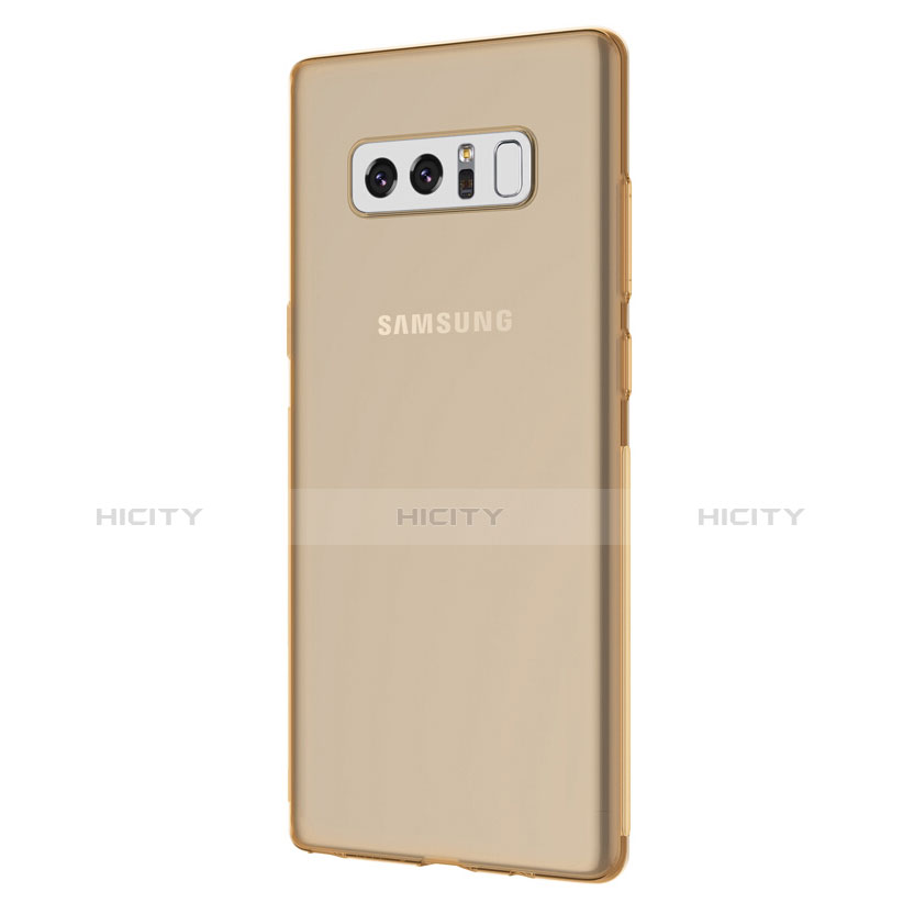 Custodia Silicone Trasparente Ultra Sottile Morbida H01 per Samsung Galaxy Note 8 Duos N950F Oro