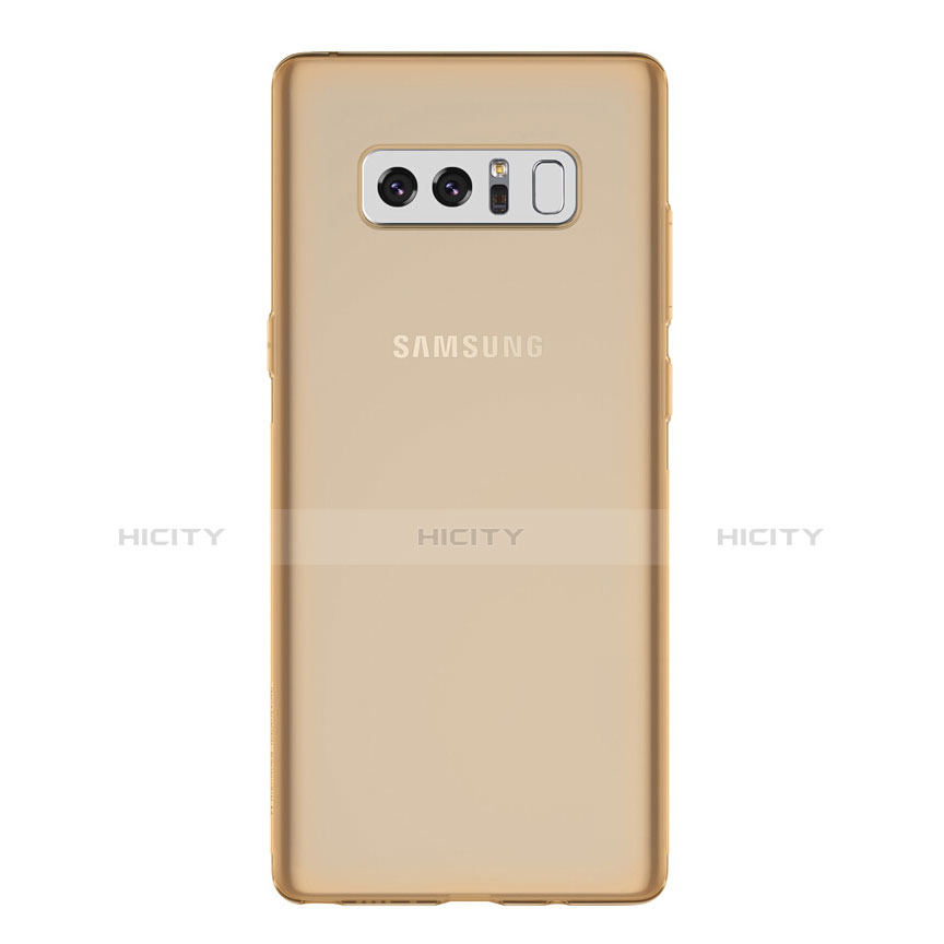 Custodia Silicone Trasparente Ultra Sottile Morbida H01 per Samsung Galaxy Note 8 Duos N950F Oro