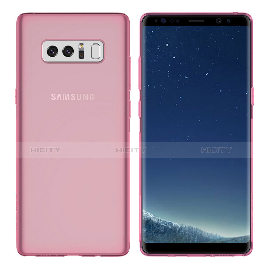 Custodia Silicone Trasparente Ultra Sottile Morbida H01 per Samsung Galaxy Note 8 Duos N950F Rosa