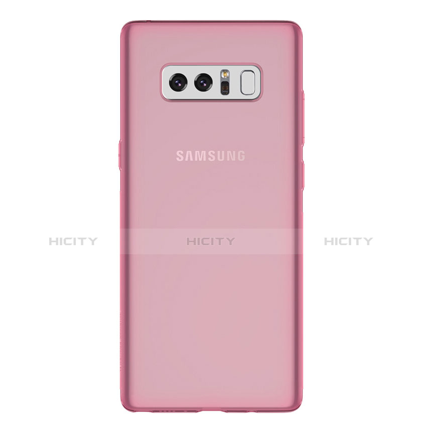 Custodia Silicone Trasparente Ultra Sottile Morbida H01 per Samsung Galaxy Note 8 Duos N950F Rosa