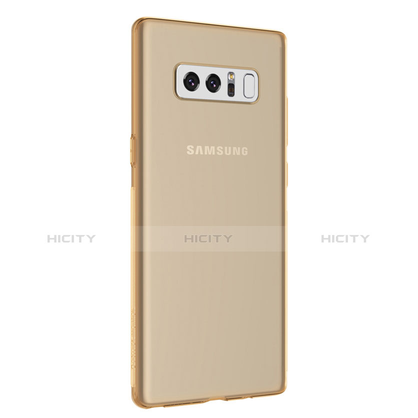 Custodia Silicone Trasparente Ultra Sottile Morbida H01 per Samsung Galaxy Note 8 Oro