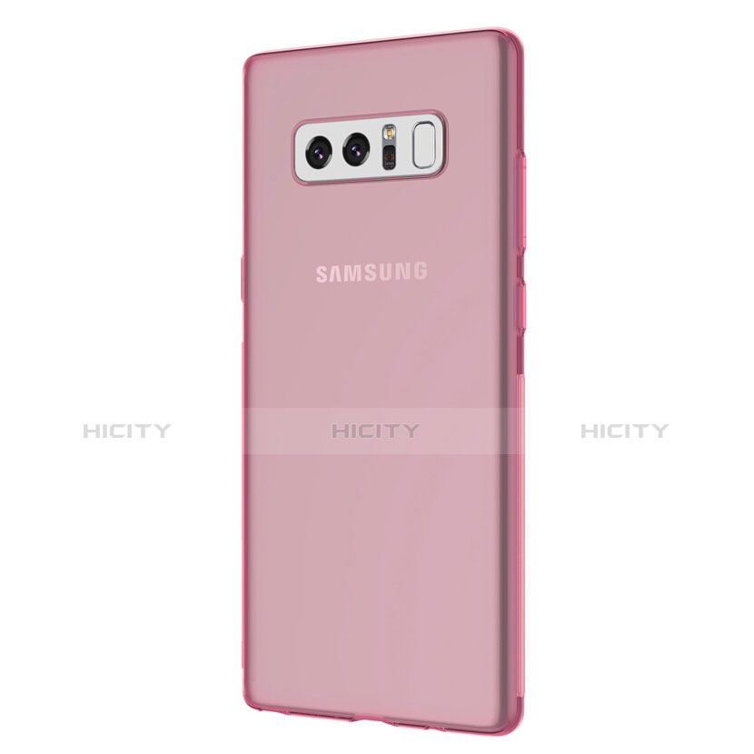 Custodia Silicone Trasparente Ultra Sottile Morbida H01 per Samsung Galaxy Note 8 Rosa