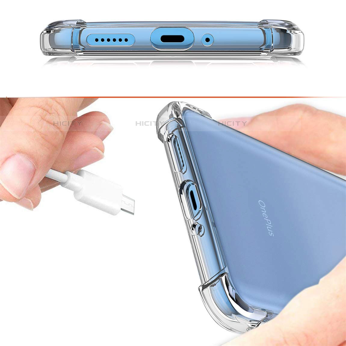 Custodia Silicone Trasparente Ultra Sottile Morbida K02 per OnePlus 7T Chiaro
