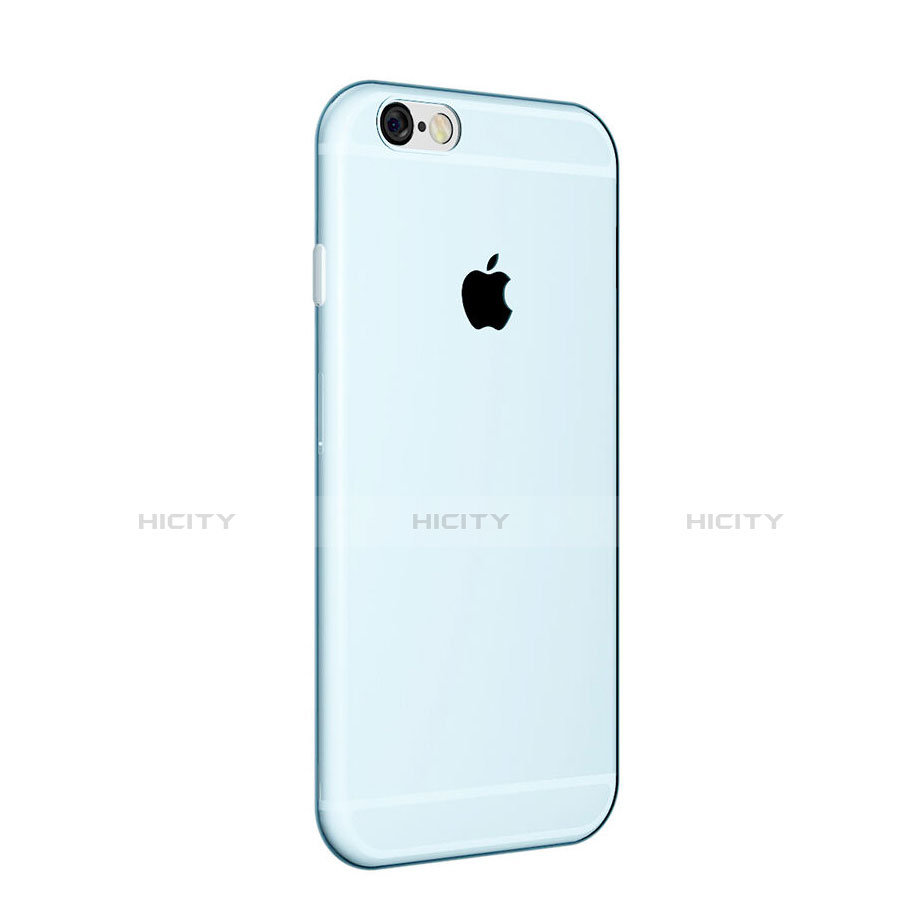 Custodia Silicone Trasparente Ultra Sottile Morbida per Apple iPhone 6 Plus Blu