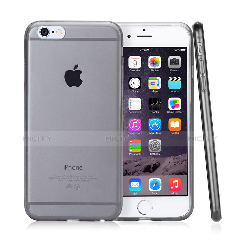 Custodia Silicone Trasparente Ultra Sottile Morbida per Apple iPhone 6 Plus Grigio