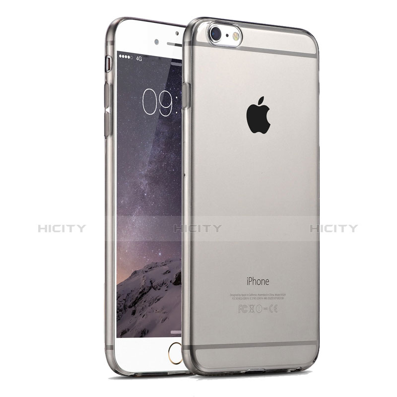 Custodia Silicone Trasparente Ultra Sottile Morbida per Apple iPhone 6 Plus Grigio