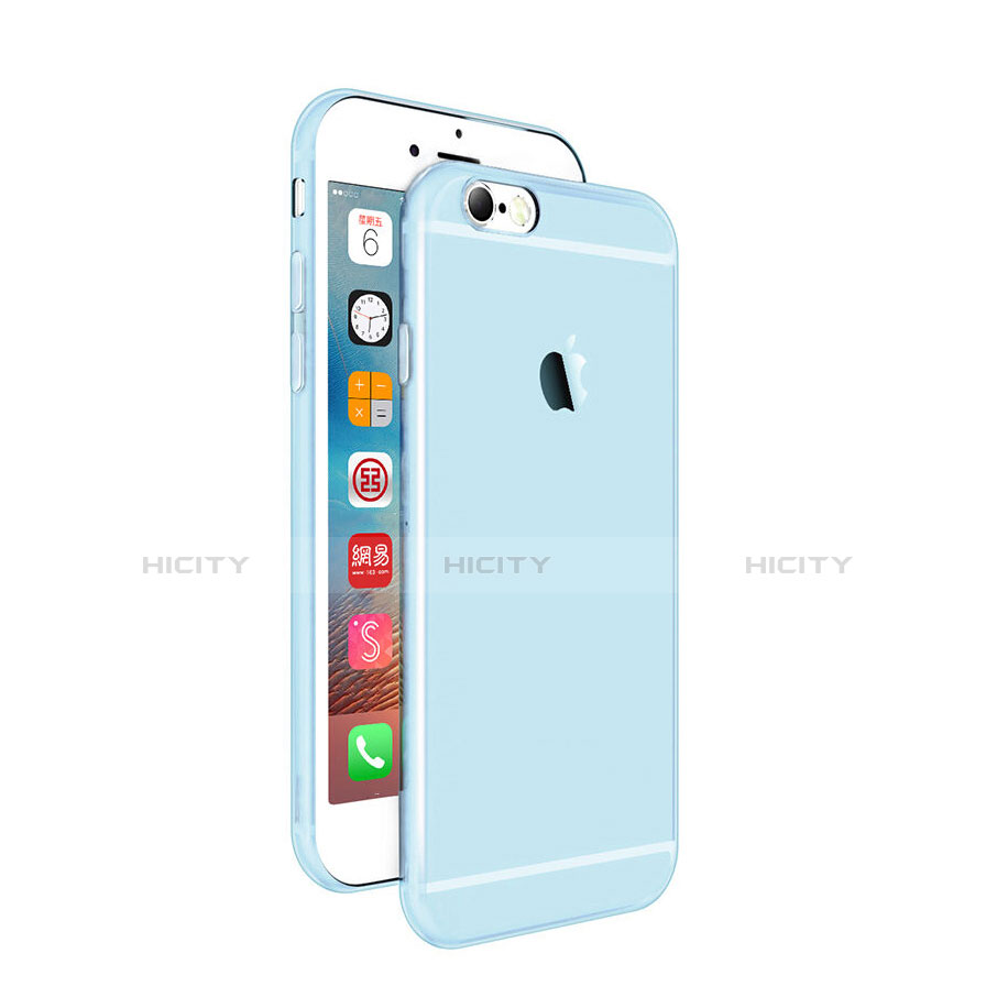 Custodia Silicone Trasparente Ultra Sottile Morbida per Apple iPhone 6S Blu