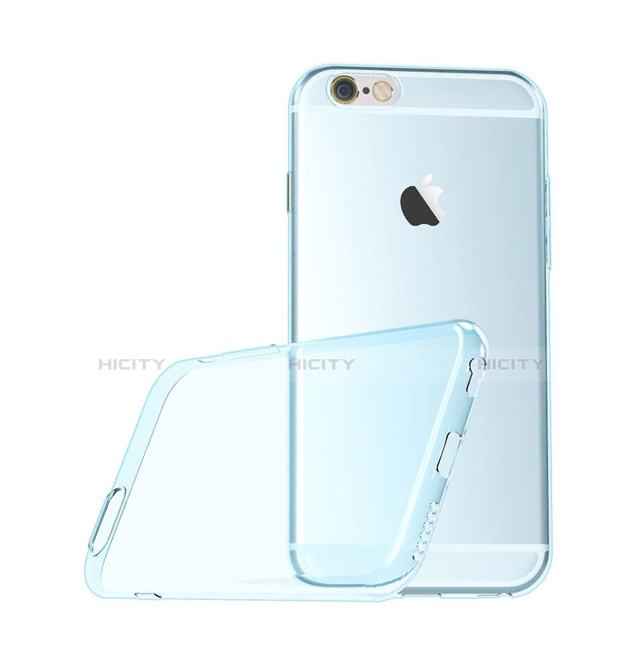 Custodia Silicone Trasparente Ultra Sottile Morbida per Apple iPhone 6S Blu