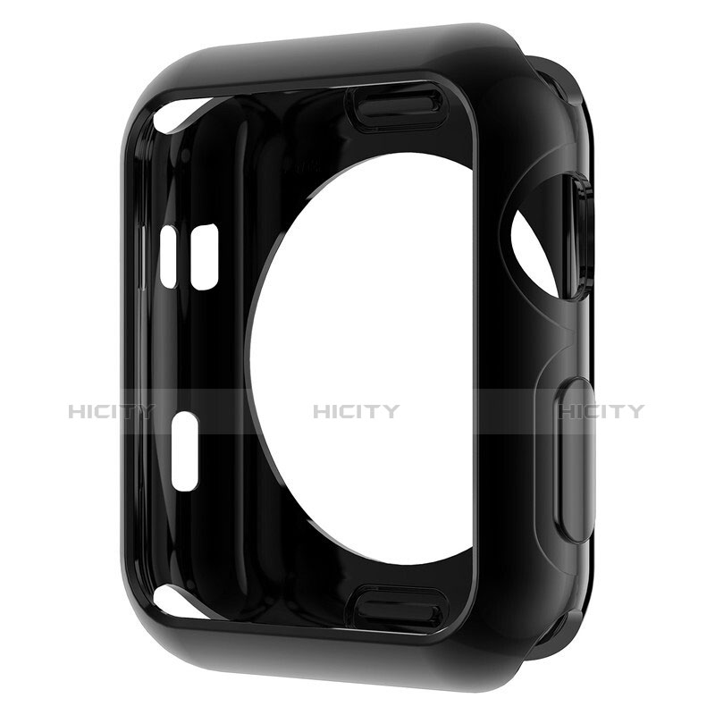 Custodia Silicone Trasparente Ultra Sottile Morbida per Apple iWatch 42mm Nero