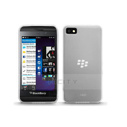 Custodia Silicone Trasparente Ultra Sottile Morbida per Blackberry Z10 Bianco