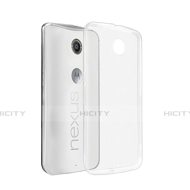 Custodia Silicone Trasparente Ultra Sottile Morbida per Google Nexus 6 Chiaro