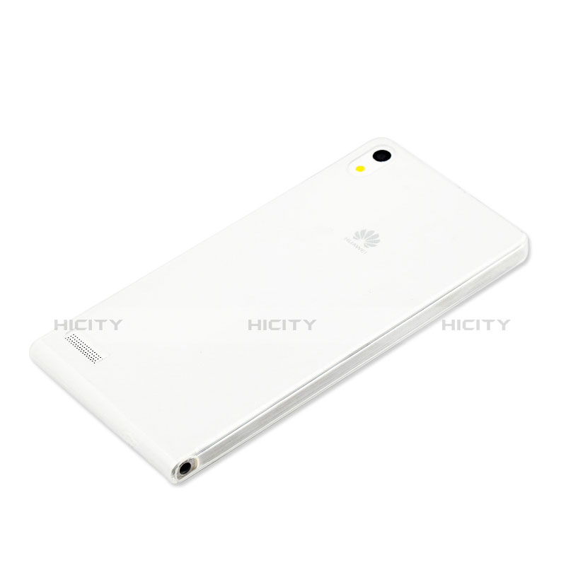 Custodia Silicone Trasparente Ultra Sottile Morbida per Huawei Ascend P6 Bianco