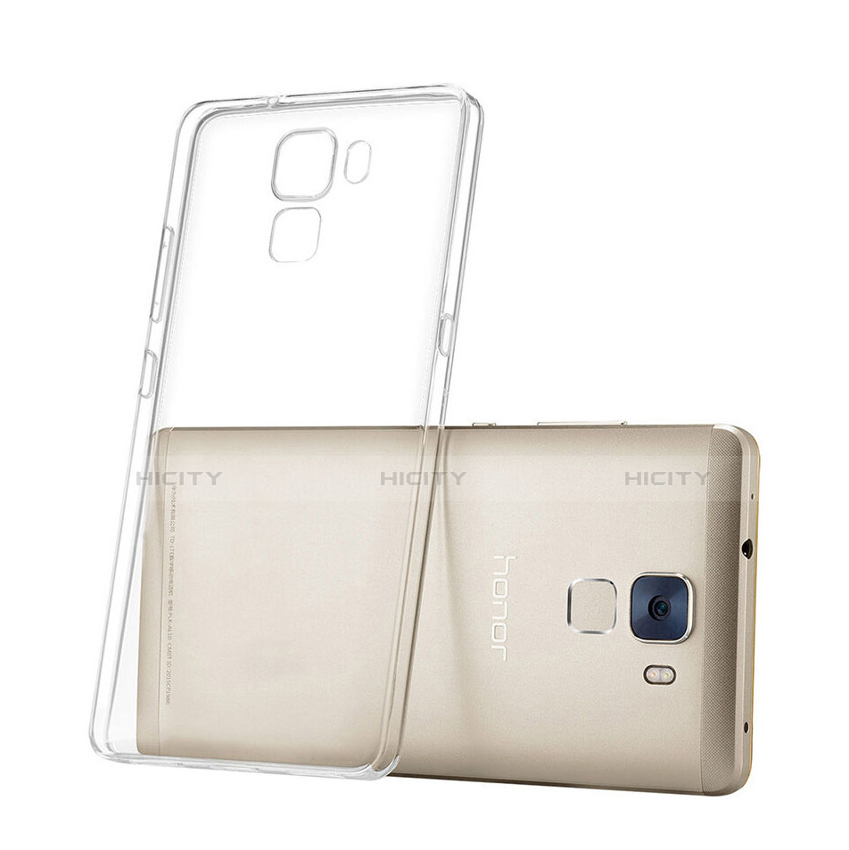 Custodia Silicone Trasparente Ultra Sottile Morbida per Huawei Honor 7 Dual SIM Chiaro