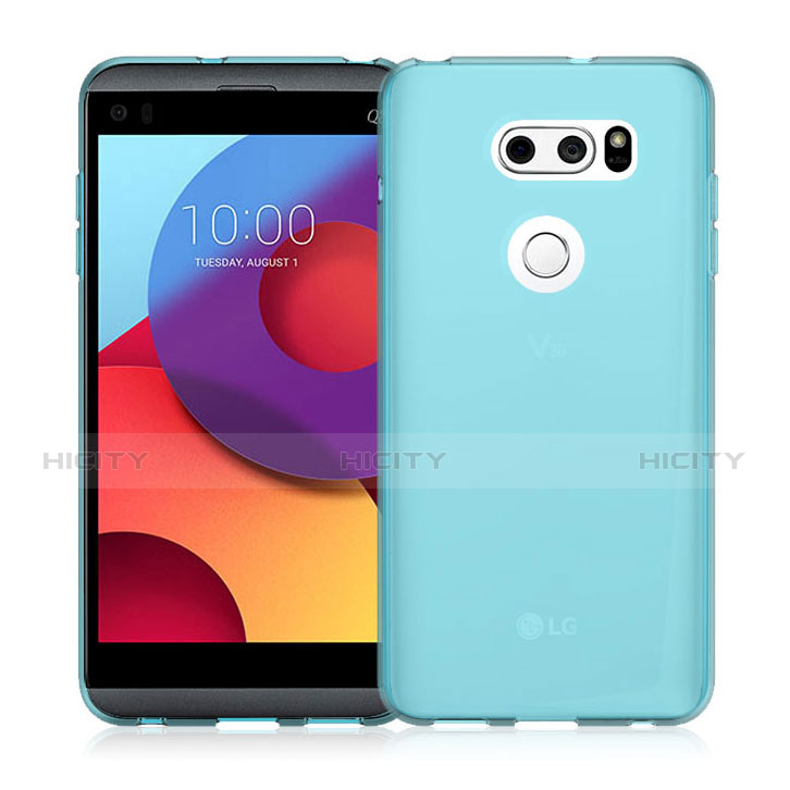 Custodia Silicone Trasparente Ultra Sottile Morbida per LG V30 Blu