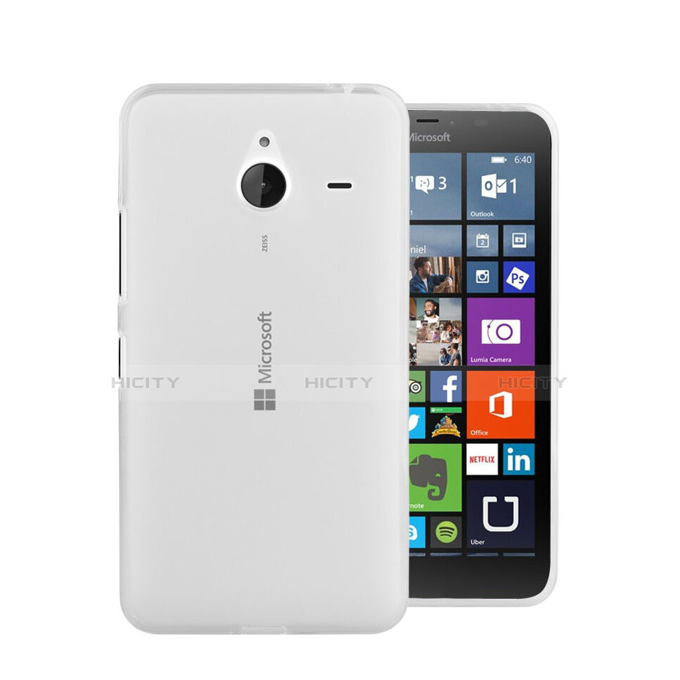 Custodia Silicone Trasparente Ultra Sottile Morbida per Microsoft Lumia 640 XL Lte Bianco