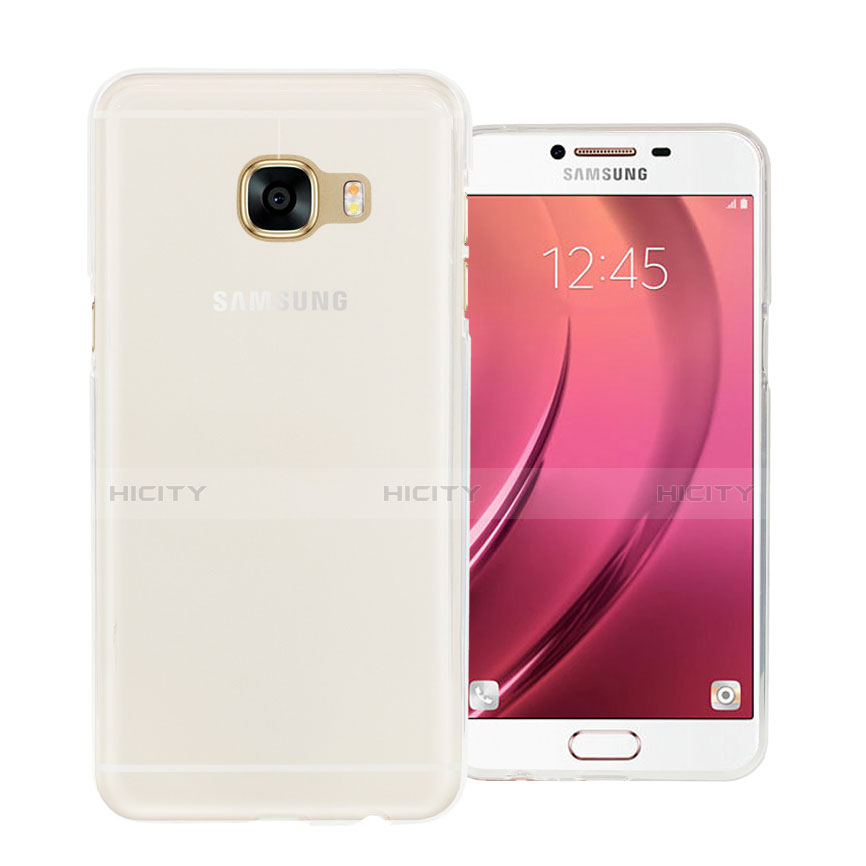 Custodia Silicone Trasparente Ultra Sottile Morbida per Samsung Galaxy C7 SM-C7000 Bianco
