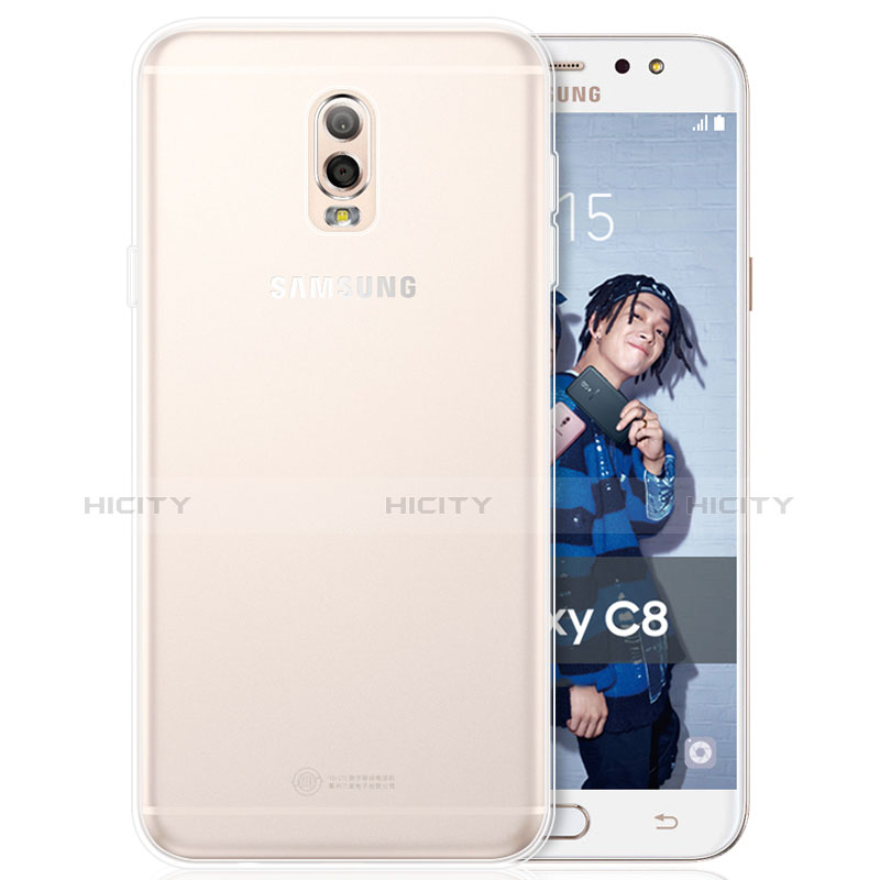 Custodia Silicone Trasparente Ultra Sottile Morbida per Samsung Galaxy C8 C710F Chiaro