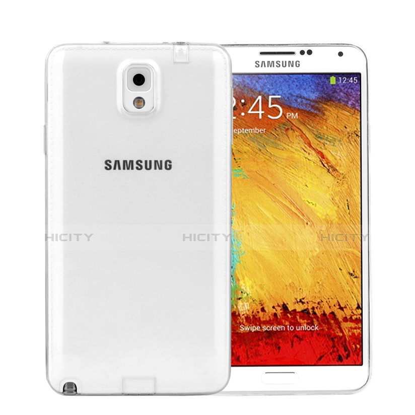 Custodia Silicone Trasparente Ultra Sottile Morbida per Samsung Galaxy Note 3 N9000 Chiaro