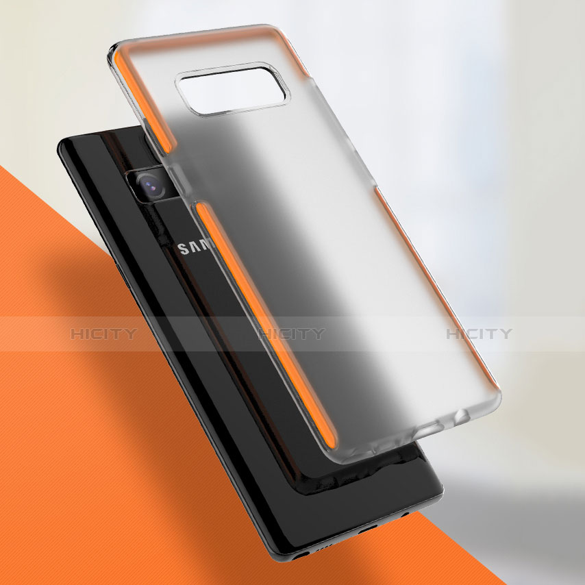 Custodia Silicone Trasparente Ultra Sottile Morbida per Samsung Galaxy Note 8 Duos N950F Arancione