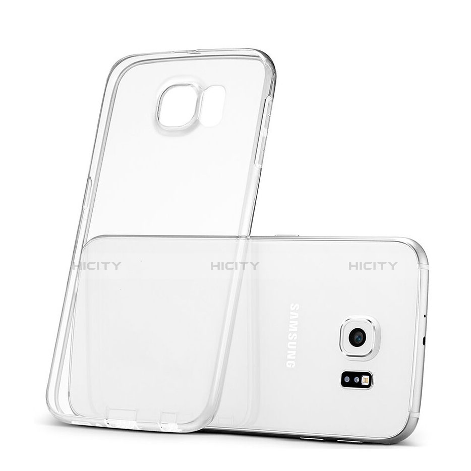 Custodia Silicone Trasparente Ultra Sottile Morbida per Samsung Galaxy S6 Duos SM-G920F G9200 Chiaro