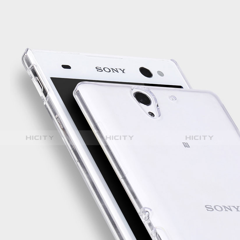 Custodia Silicone Trasparente Ultra Sottile Morbida per Sony Xperia C3 Chiaro