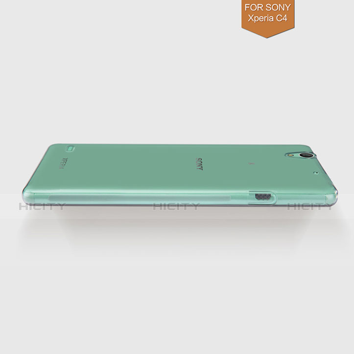 Custodia Silicone Trasparente Ultra Sottile Morbida per Sony Xperia C4 Grigio