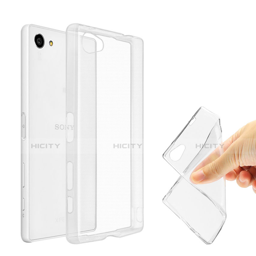 Custodia Silicone Trasparente Ultra Sottile Morbida per Sony Xperia Z5 Compact Chiaro