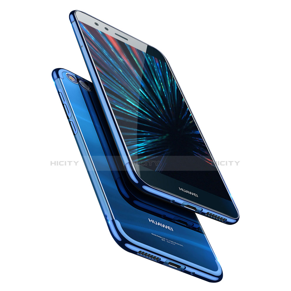 Custodia Silicone Trasparente Ultra Sottile Morbida R01 per Huawei P9 Lite (2017) Blu