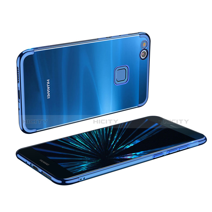 Custodia Silicone Trasparente Ultra Sottile Morbida R01 per Huawei P9 Lite (2017) Blu