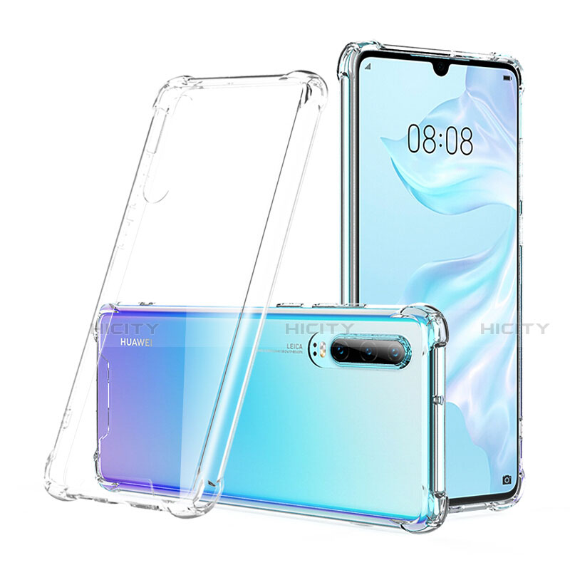 Custodia Silicone Trasparente Ultra Sottile Morbida S03 per Huawei P30 Chiaro