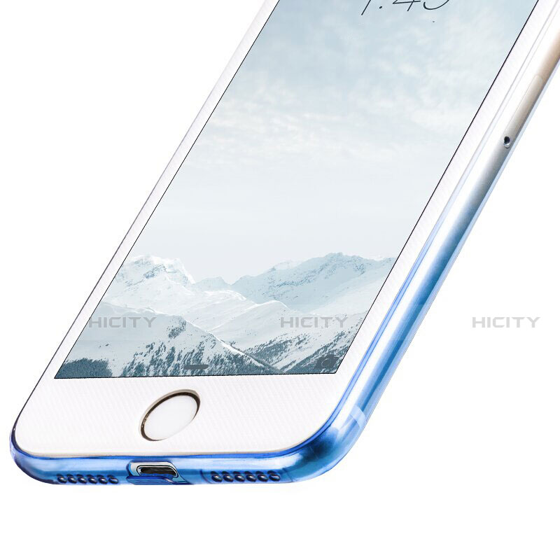 Custodia Silicone Trasparente Ultra Sottile Morbida Sfumato con Anello Supporto per Apple iPhone SE (2020) Blu