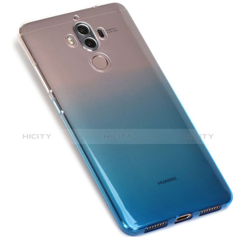 Custodia Silicone Trasparente Ultra Sottile Morbida Sfumato G01 per Huawei Mate 9 Blu