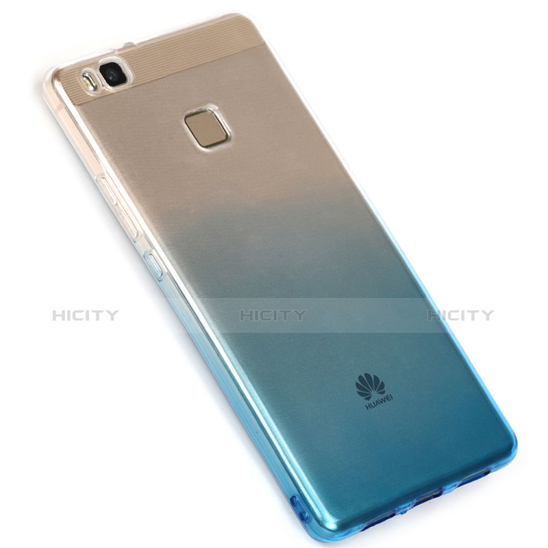 Custodia Silicone Trasparente Ultra Sottile Morbida Sfumato G01 per Huawei P9 Lite Blu