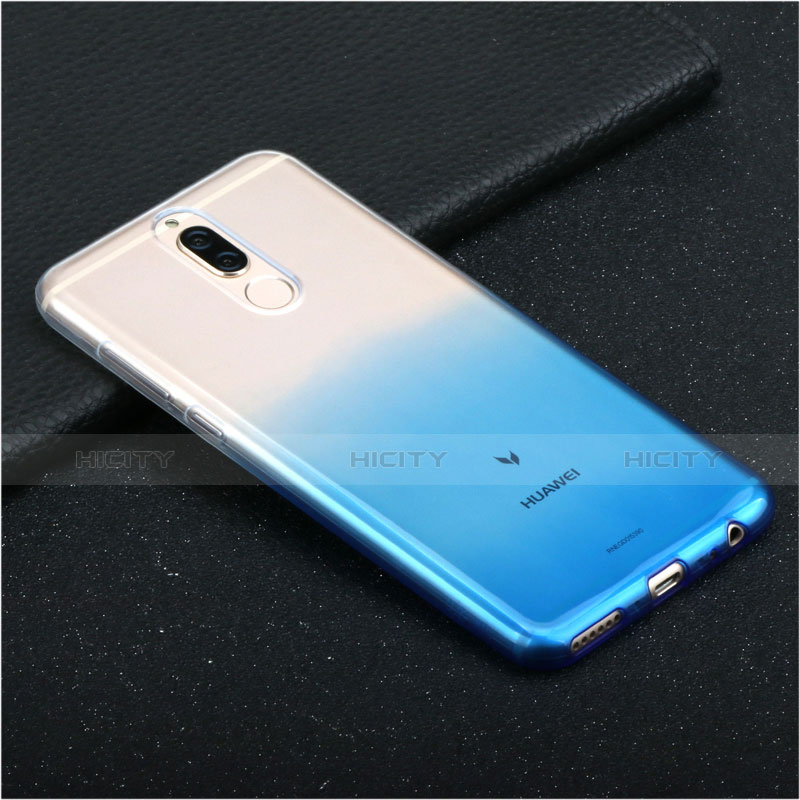 Custodia Silicone Trasparente Ultra Sottile Morbida Sfumato G01 per Huawei Rhone Blu