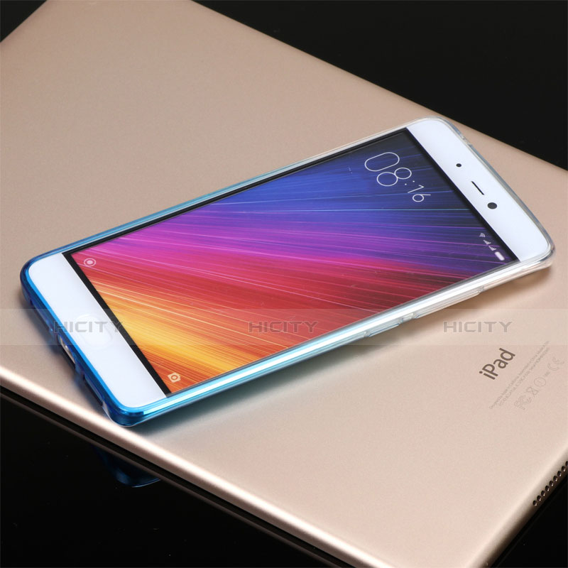 Custodia Silicone Trasparente Ultra Sottile Morbida Sfumato G01 per Xiaomi Mi 5S Blu