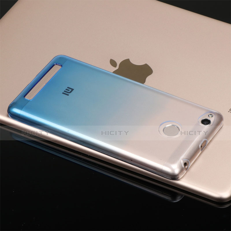 Custodia Silicone Trasparente Ultra Sottile Morbida Sfumato G01 per Xiaomi Redmi 3 Pro Blu