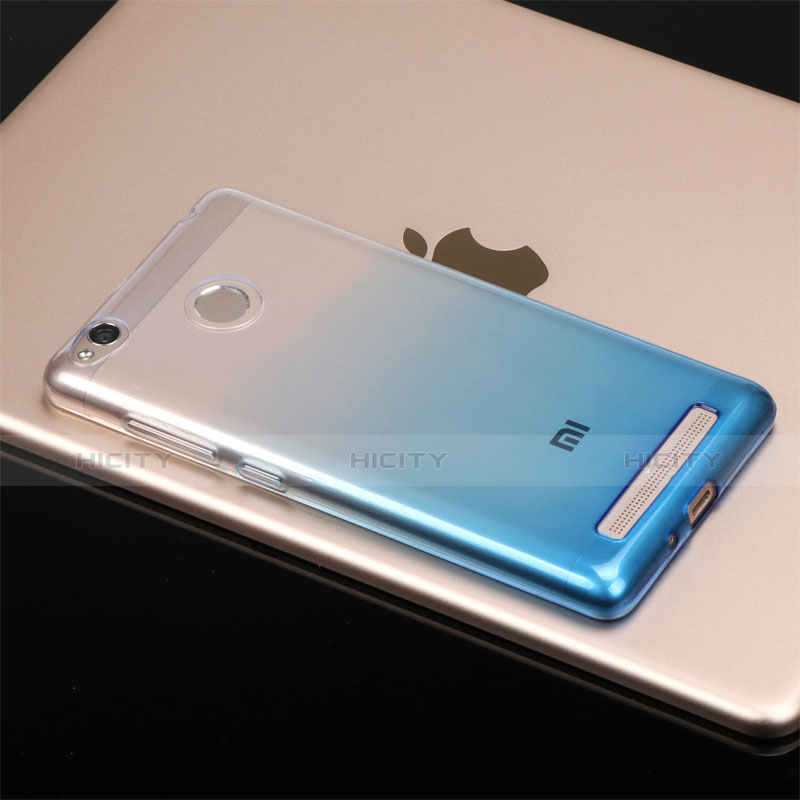 Custodia Silicone Trasparente Ultra Sottile Morbida Sfumato G01 per Xiaomi Redmi 3S Blu