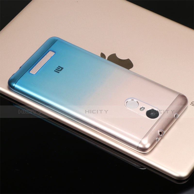 Custodia Silicone Trasparente Ultra Sottile Morbida Sfumato G01 per Xiaomi Redmi Note 3 Blu