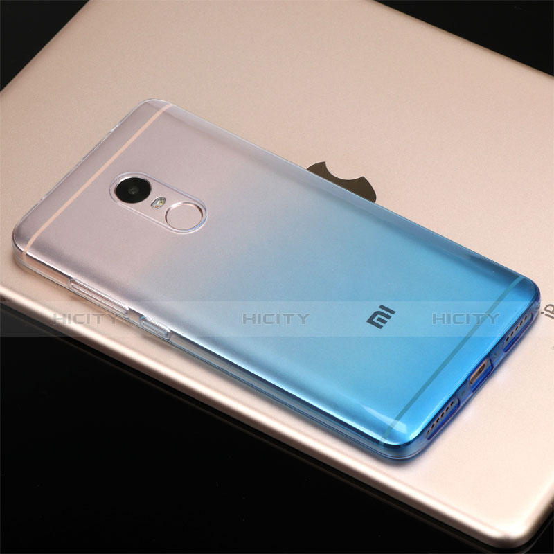 Custodia Silicone Trasparente Ultra Sottile Morbida Sfumato G01 per Xiaomi Redmi Note 4 Blu