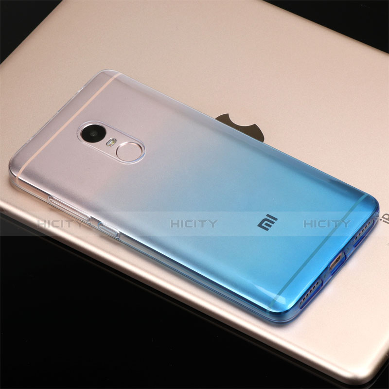 Custodia Silicone Trasparente Ultra Sottile Morbida Sfumato G01 per Xiaomi Redmi Note 4 Standard Edition Blu