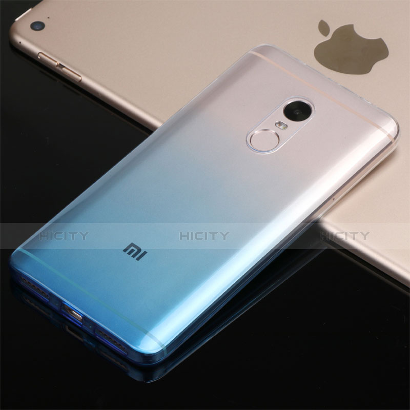 Custodia Silicone Trasparente Ultra Sottile Morbida Sfumato G01 per Xiaomi Redmi Note 4X Blu