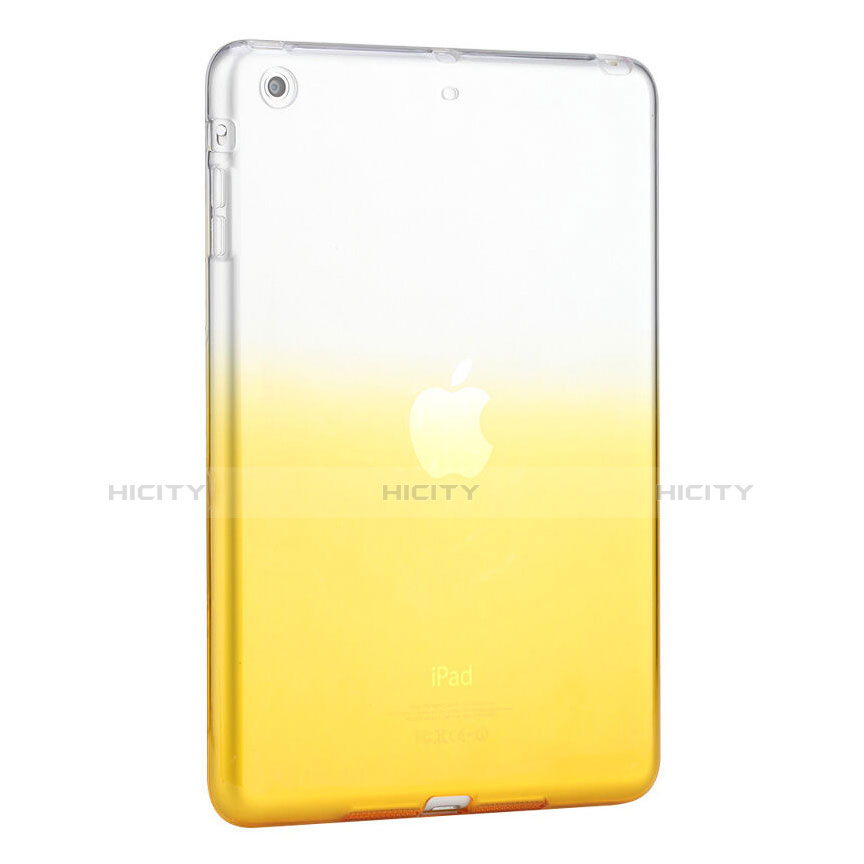 Custodia Silicone Trasparente Ultra Sottile Morbida Sfumato per Apple iPad Mini 2 Giallo