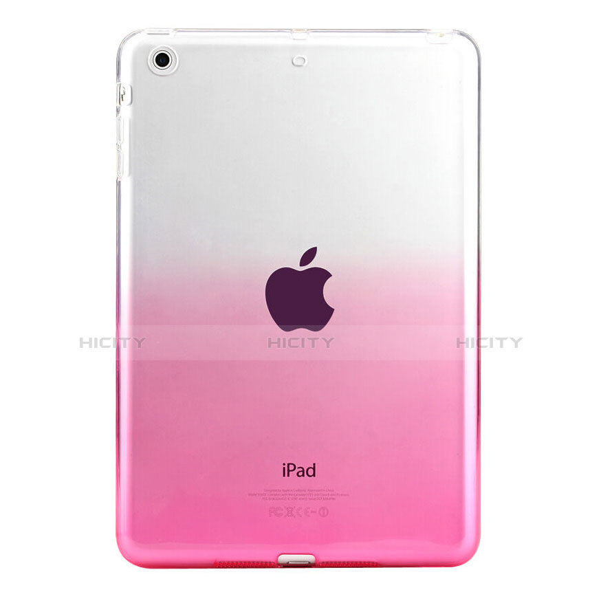 Custodia Silicone Trasparente Ultra Sottile Morbida Sfumato per Apple iPad Mini 2 Rosa