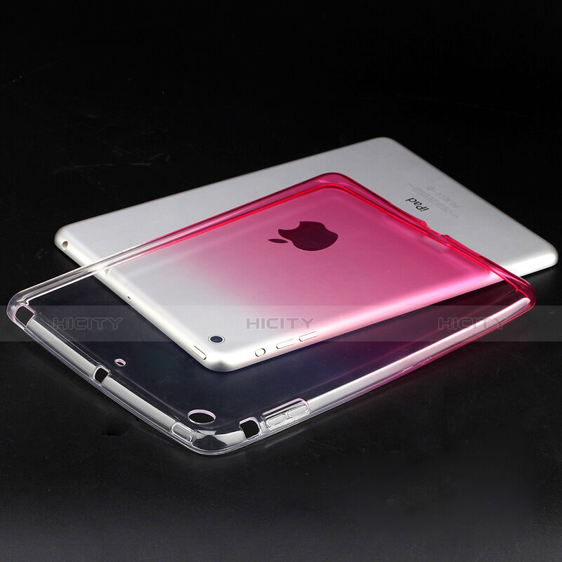 Custodia Silicone Trasparente Ultra Sottile Morbida Sfumato per Apple iPad Mini 2 Rosa