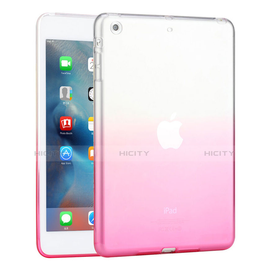 Custodia Silicone Trasparente Ultra Sottile Morbida Sfumato per Apple iPad Mini 3 Rosa