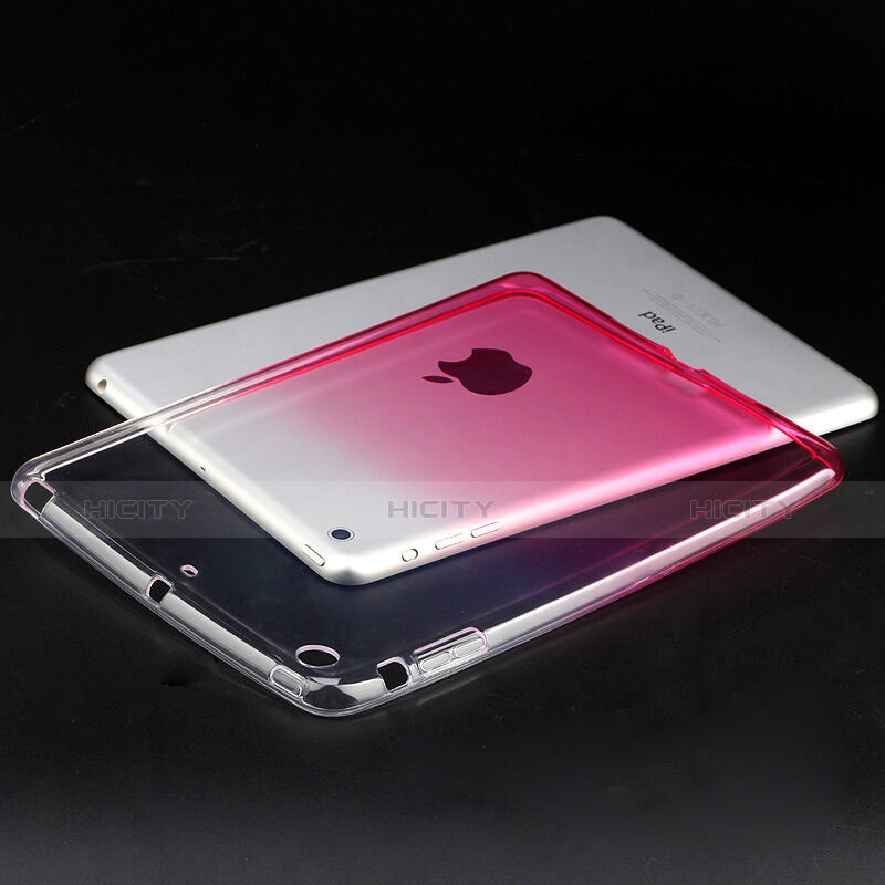 Custodia Silicone Trasparente Ultra Sottile Morbida Sfumato per Apple iPad Mini 3 Rosa