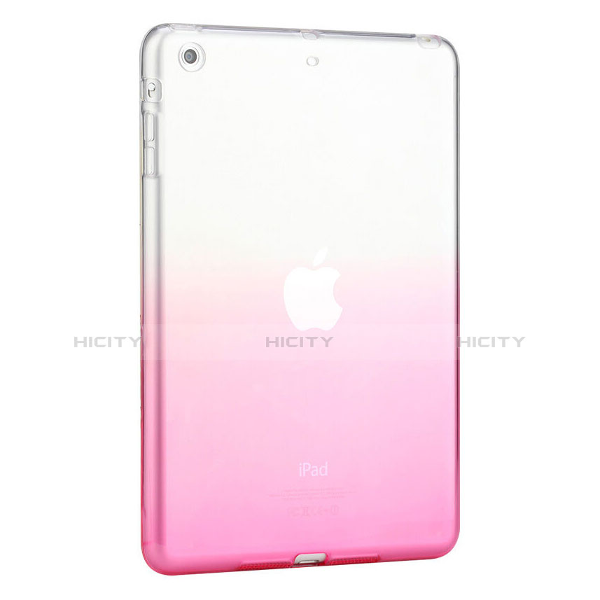 Custodia Silicone Trasparente Ultra Sottile Morbida Sfumato per Apple iPad Mini Rosa