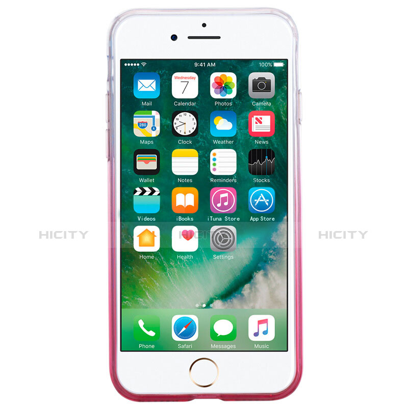 Custodia Silicone Trasparente Ultra Sottile Morbida Sfumato per Apple iPhone 8 Plus Rosa